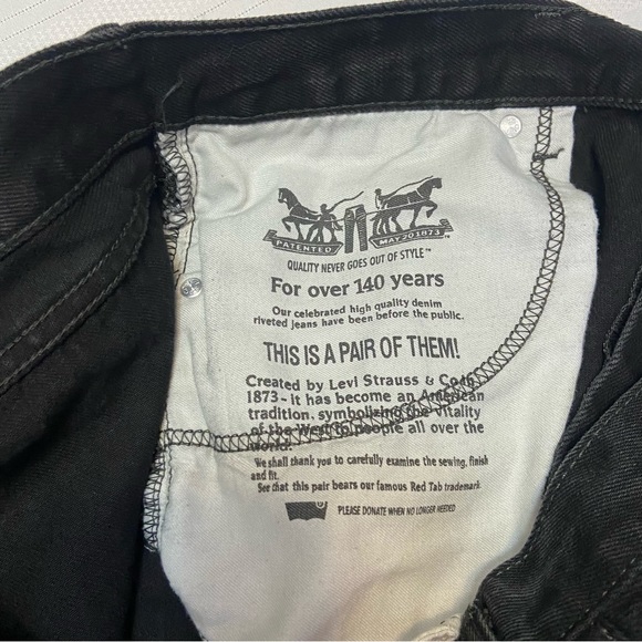 LEVI’S 505 Black Mens Bootcut Jeans EUC Size 40 x 29 - Picture 7 of 11